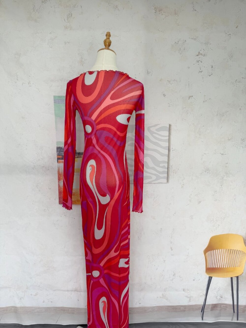 NWOT ！Pucci Marmo semi-sheer maxi dress - Picture 7 of 9